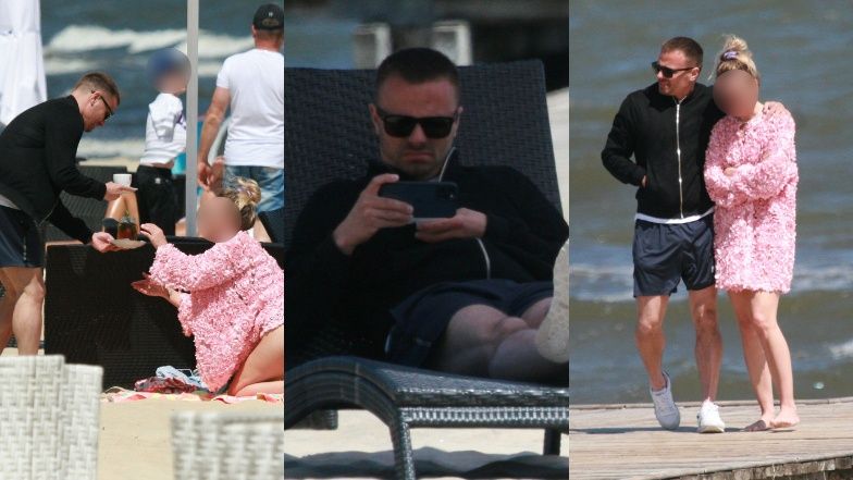 Marcin Hakiel wypoczywa na plaży w Sopocie z ukochaną