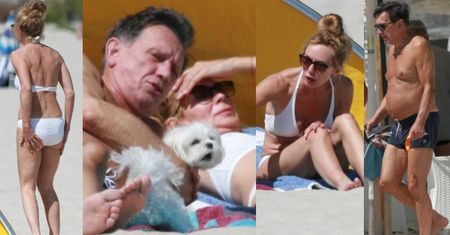 52-letnia Beata Ścibakówna w BIAŁYM BIKINI wygrzewa się w Juracie u boku męża i Agnieszki Dygant (ZDJECIA)