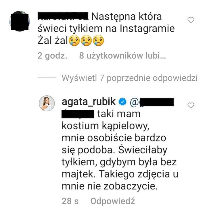 Agata Rubik tłumaczy się ze zdjęcia w bikini