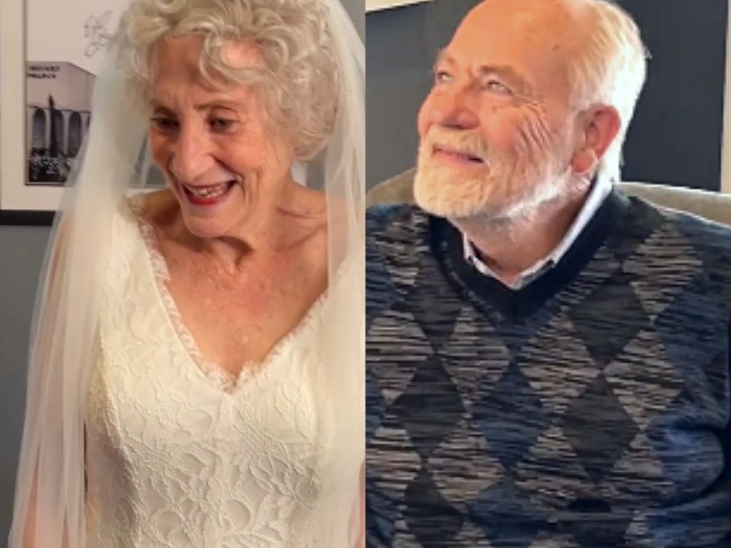 Założyła suknię ślubną sprzed 50 lat. Reakcja męża mówi więcej niż tysiąc słów