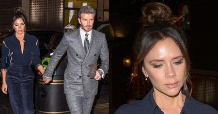 Elegancki David Beckham ciągnie żonę na branżową kolację