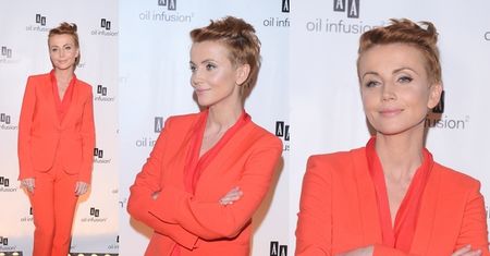 Katarzyna Zielińska w czerwonym garniturze (ZDJĘCIA)