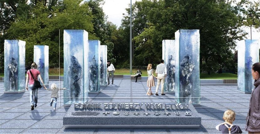 Zwycięski projekt konkursu na pomnik żołnierzy wyklętych, autorzy Tomasz Urbanowicz i Konrad Urbanowicz