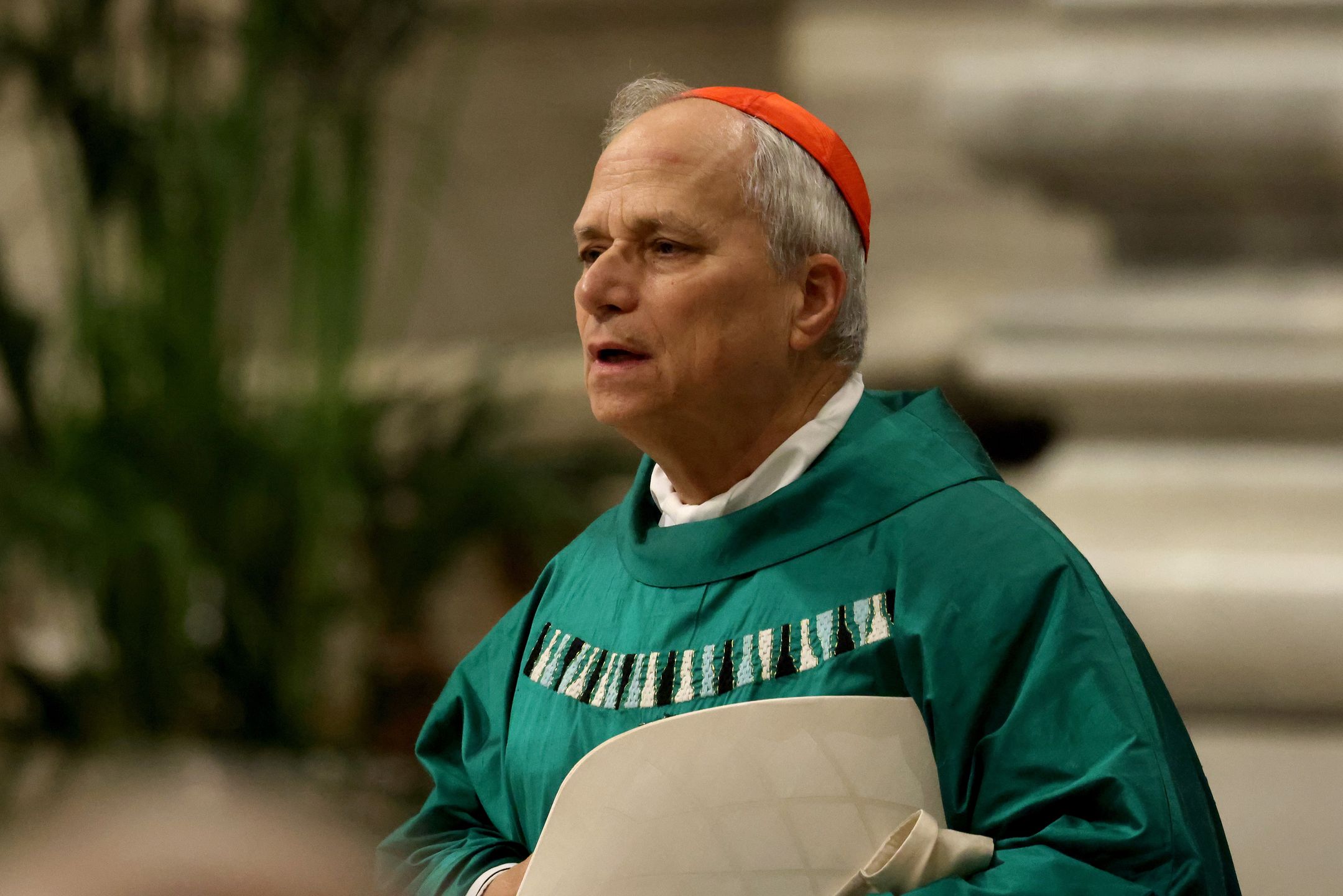 VATICAN CITY, VATICAN - JANUARY 26: USA Cardinal Robert Francis Prevost attends the Mass on the Sunday of the Word of God presided by Pope Francis at St. Peter's Basilica on January 26, 2025 in Vatican City, Vatican. Pope Francis offered that reminder at Mass in St. Peter’s Basilica on the 6th Sunday of the Word of God, as the Vatican hosts the Jubilee for the World of Communication. (Photo by Franco Origlia/Getty Images)