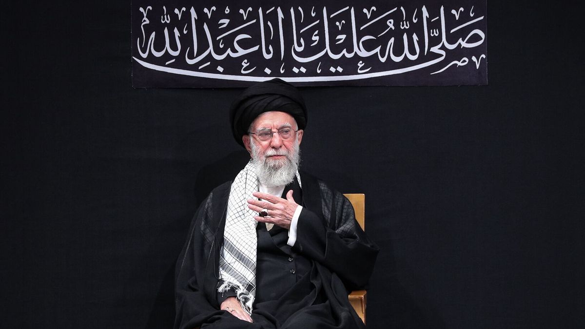 TEHRAN, IRAN - JULY 6: (----EDITORIAL USE ONLY - MANDATORY CREDIT - 'IRANIAN LEADER PRESS OFFICE / HANDOUT' - NO MARKETING NO ADVERTISING CAMPAIGNS - DISTRIBUTED AS A SERVICE TO CLIENTS----) Iranian Supreme Leader Ayatollah Ali Khamenei makes his first public appearance since the war with Israel by attending an Ashura ceremony in Tehran, Iran, on July 6, 2025. Khamenei, who did not join the previous three nights of Muharram mourning events held at his residence on Palestine Street, participated in the Ashura gathering on this night. (Photo by Iranian Leader Press Off. / Handout/Anadolu via Getty Images)