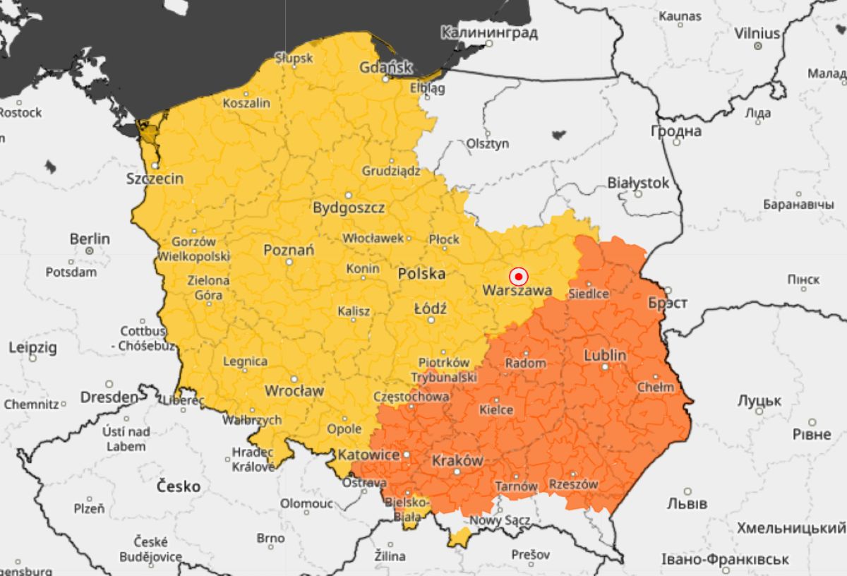 Zaczną obowiązywać już w południe. IMGW pokazało mapę