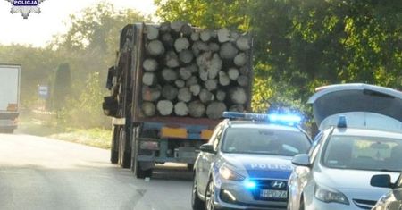 Drewno z ciężarówki spadło na rowerzystę.  Wypadek na Lubelszczyźnie