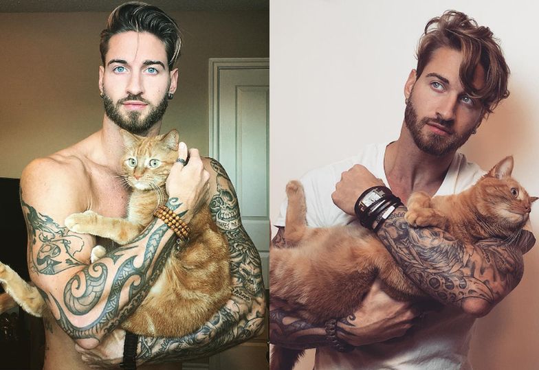 "Ciacho Tygodnia": model, który ćwiczy... swoim kotem