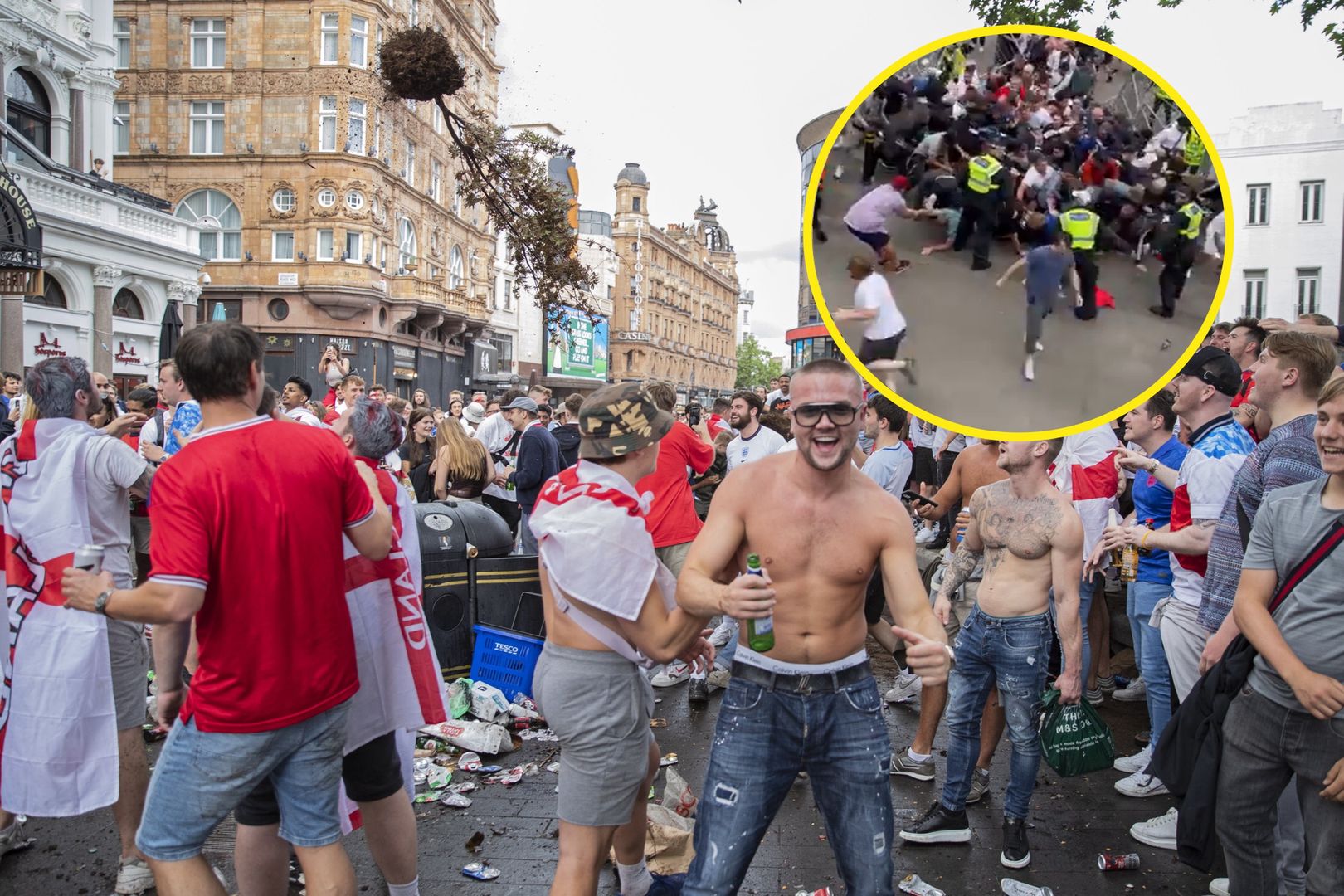 Finał Euro 2020 zagrożony? Szturm pseudokibiców na Wembley