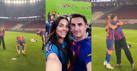 Sebastian Karpiel-Bułecka zaśpiewał Lewandowskiemu "Boso" na Camp Nou. Robert natychmiast wyskoczył z korków (ZDJĘCIA)