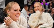 Adele ŚWIECI ZŁOTĄ BIŻUTERIĄ na meczu koszykówki pierwszy raz, odkąd ogłosiła, że drugi raz wyszła za mąż (ZDJĘCIA)