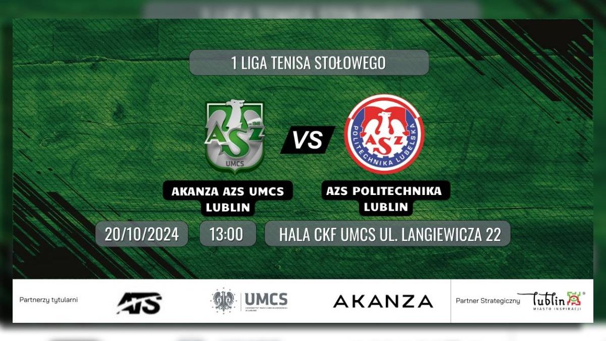 grafika 1 Liga Tenisa Stołowego Kobiet Akanza AZS UMCS Lublin - AZS Politechnika Lublin
