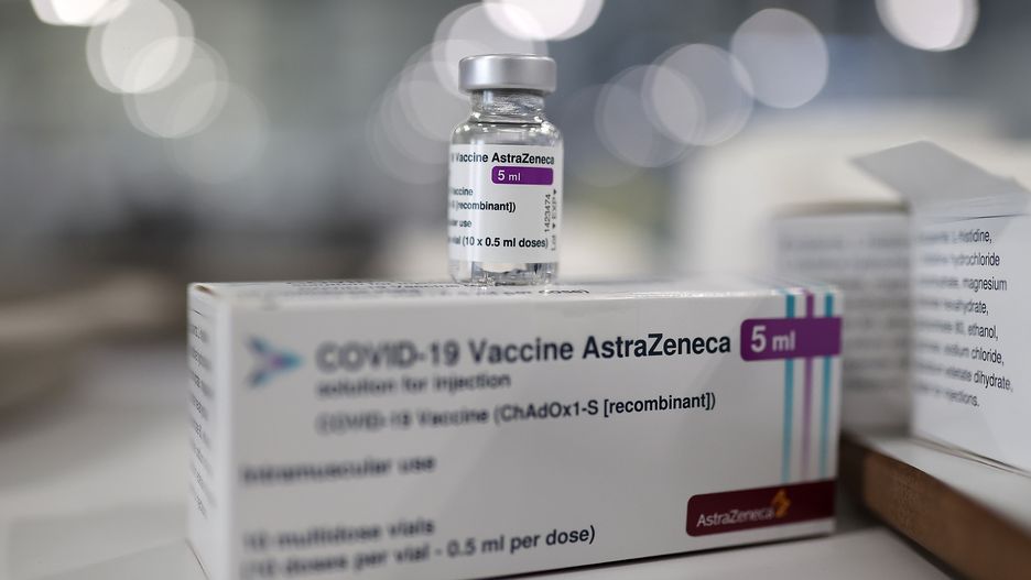 MADRID, SPAIN - MARCH 24: Vial of AstraZeneca vaccine is seen at the Isabel Zendal Hospital in Madrid, Spain on March 24, 2021. Spain started administering AstraZeneca vaccines to people younger than 65 on Wednesday, the countrys health minister announced on Monday. One week ago, the country paused AstraZeneca injections after reports emerged of a specific type of blood clots. (Photo by Burak Akbulut/Anadolu Agency via Getty Images)