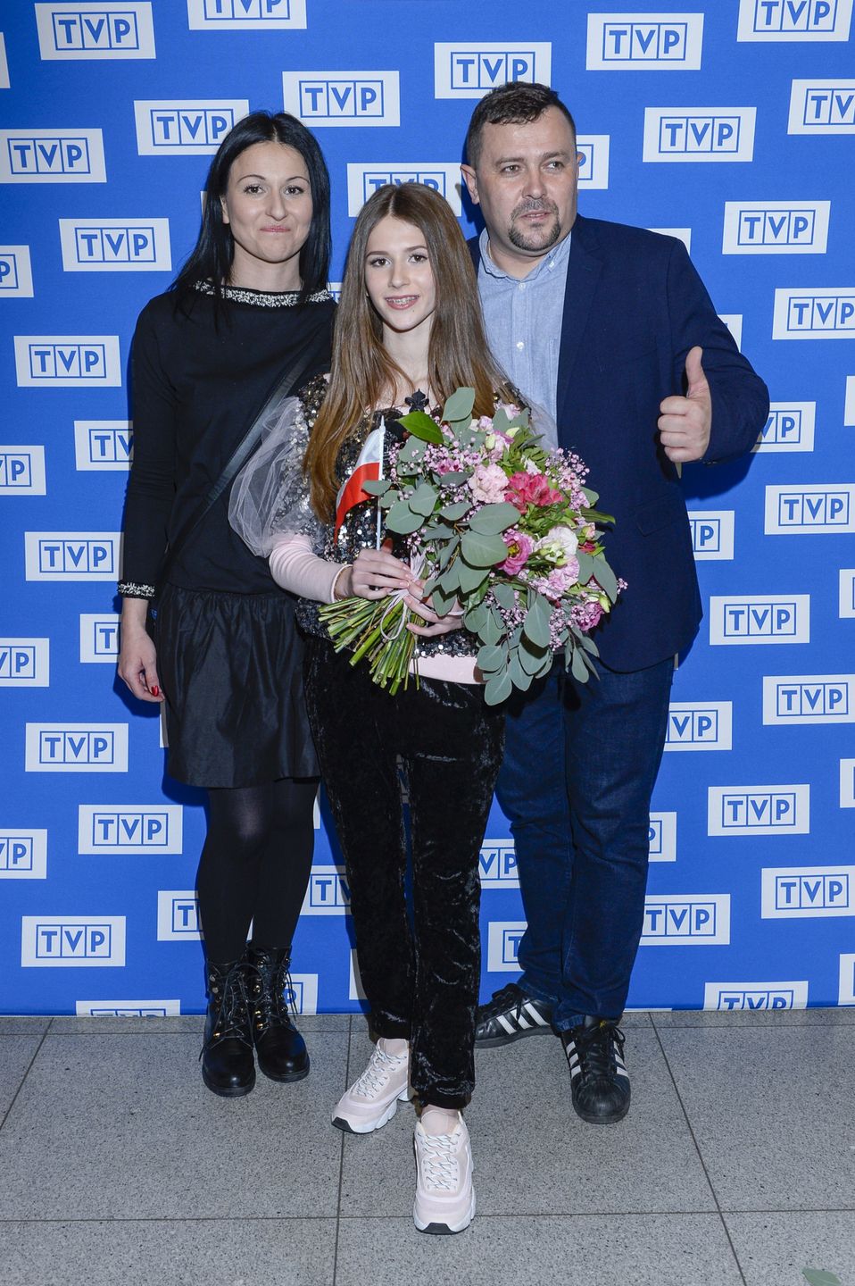 Roksana Węgiel z rodzicami w 2018 r.