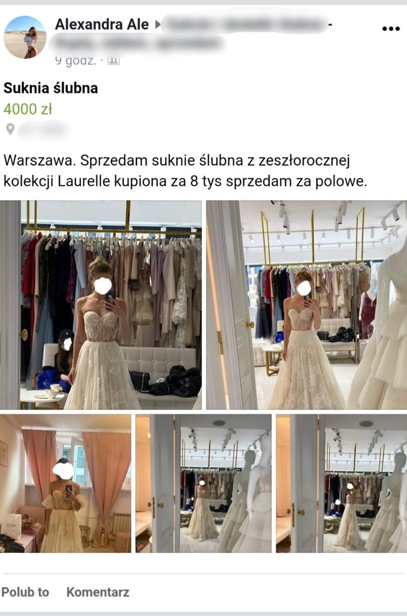 Joanna Opozda próbuje sprzedać suknie ze ślubu z Antkiem Królikowskim