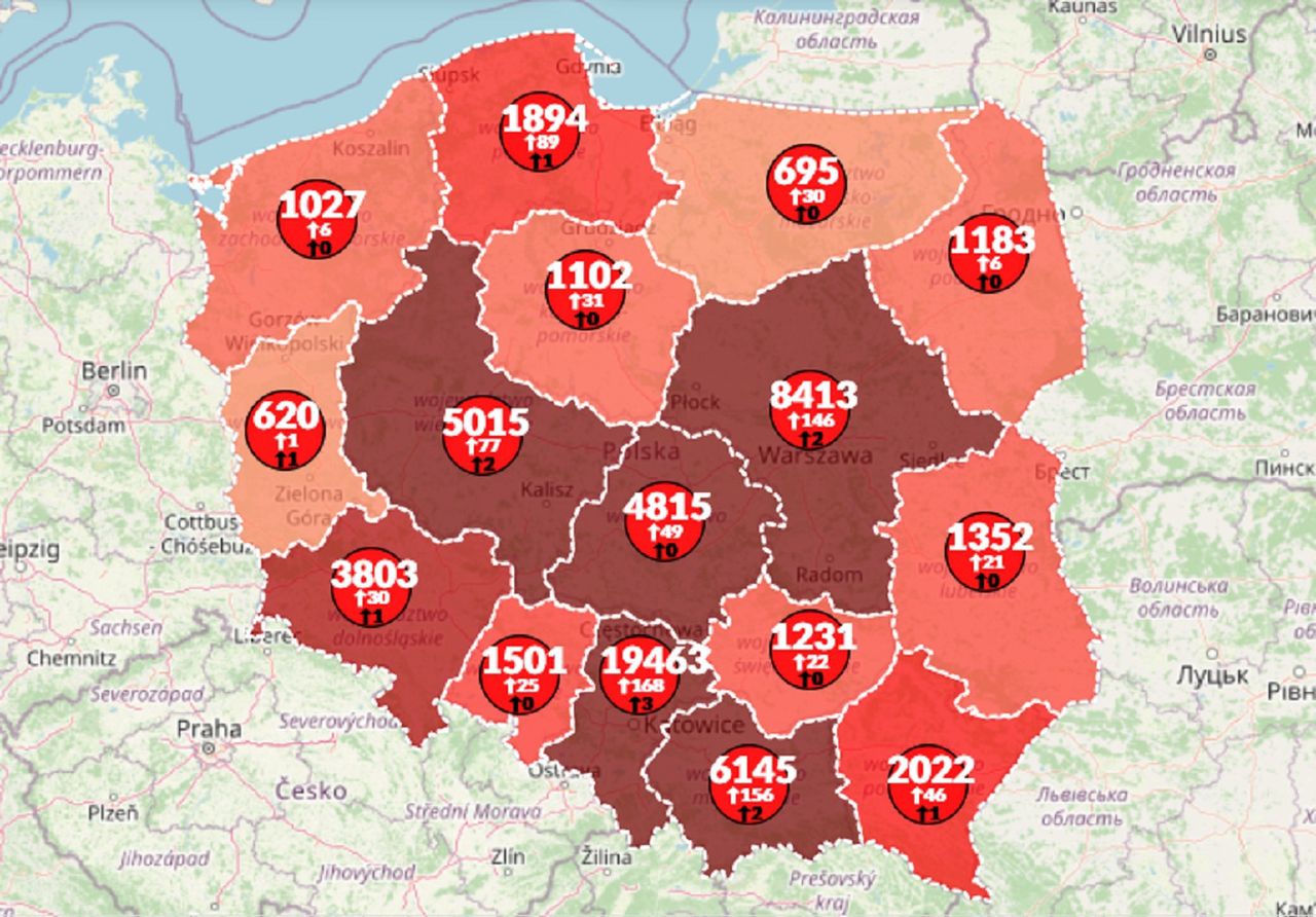 Koronawirus w Polsce. Ponad 900 nowych zakażeń. Sprawdź najnowsze dane [Aktualna mapa]