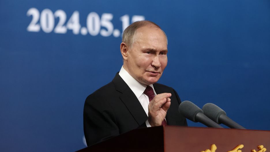 HARBIN, CHINA - MAY 17: (RUSSIA OUT) Russian President Vladimir Putin smiles during his meeting with students at the Harbin Institute of Technology, May 17, 2024, in Harbin, China. Russian President Putin is having a two-day visit to China. (Photo by Contributor/Getty Images)