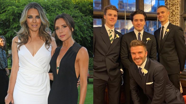 Elizabeth Hurley i rodzina Beckhamów