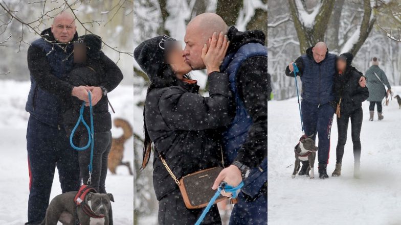 Ochroniarz "Oszusta z Tindera" na spacerze z pupilem i ukochaną