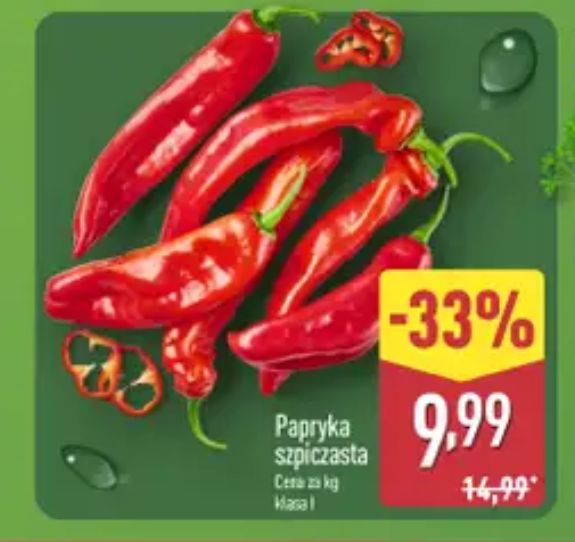 Papryka szpiczasta dostępna w promocji w dyskontach