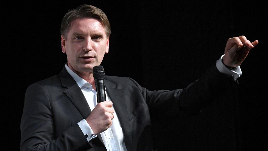 Tomasz Lis podczas spotkania w Teatrze Powszechnym w Warszawie. Zdjęcie z 2018 r.