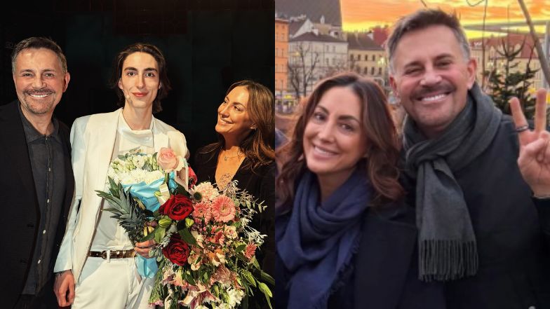 Krzysztof Ibisz z synem i pierwszą żoną