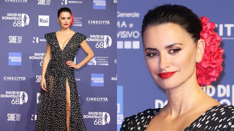 Wydekoltowana Penelope Cruz z rozcięciem do uda zachwyca na gali w Rzymie! (ZDJĘCIA)