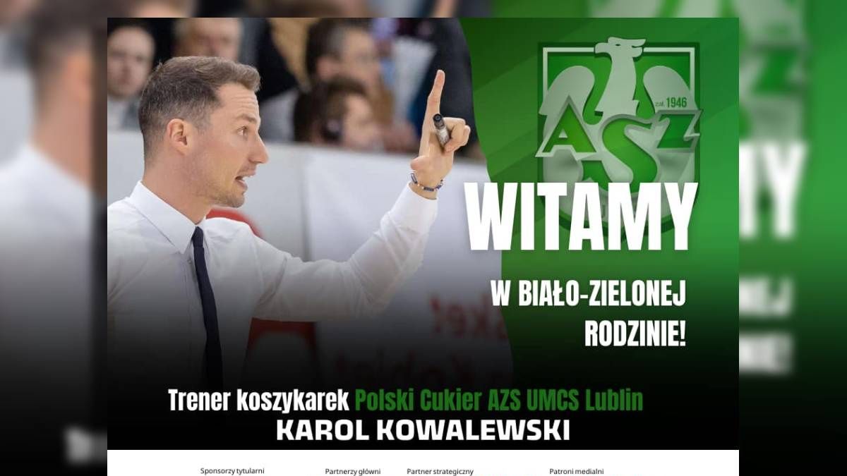 grafika, trener koszykarek Karol Kowalewski