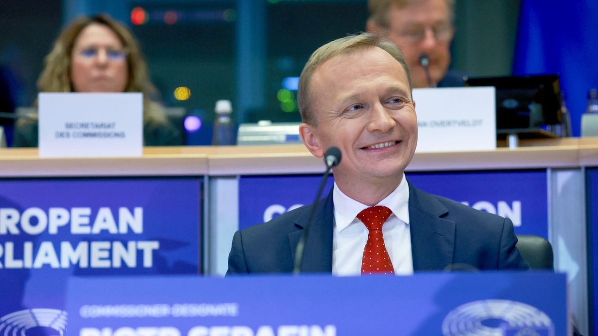Piotr Serafin podczas wysłuchania w Parlamencie Europejskim
