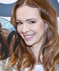 Anna Wendzikowska pręży się nad basenem w Dubaju