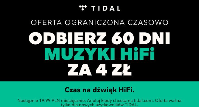 Tidal kusi promocją 2 miesiące za 4 złote