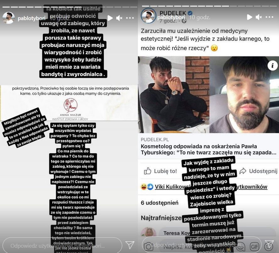 Paweł Tyburski odpowiada kosmetolog, która miała go oszpecić