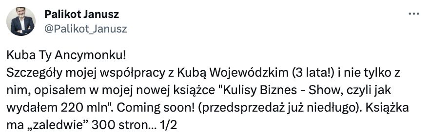 Janusz Palikot odpowiedział Kubie Wojewódzkiemu