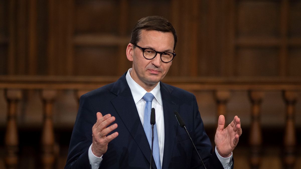 Celebration Of The Xiii Spanish-polish Summit In Alcala De Henares (madrid)ALCALA DE HENARES, MADRID, SPAIN - MAY 31: The Prime Minister of the Republic of Poland, Mateusz Morawiecki, speaks at a press conference with the President of the Government at the 13th Spanish-Polish Summit, on 31 May, 2021 in Alcala de Henares, Madrid, Spain. During this summit, the Spanish government hopes to strengthen the "important" economic and commercial relationship it already has with this country, according to government sources. The last time the Spanish and Polish governments met at a summit of this level was four years ago, at the one held in Warsaw in June 2017. However, the president of Spain has already held several bilateral meetings with the Polish prime minister. (Photo By Alberto Ortega/Europa Press via Getty Images)Europa Press Newshispanic-polish summit, mateusz
