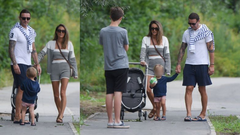 Małgorzata Rozenek i Radosław Majdan spacerują z synem