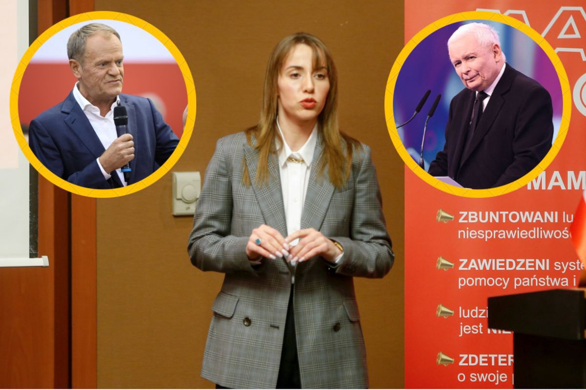 Donald Tusk, Marianna Schreiber, Jarosław Kaczyński 