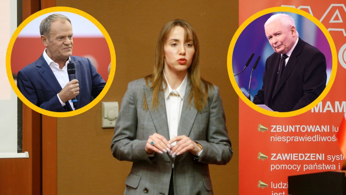 Donald Tusk, Marianna Schreiber, Jarosław Kaczyński 