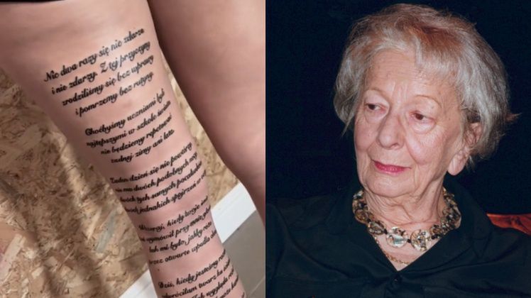 Wytatuowała sobie wiersz Wisławy Szymborskiej na nodze