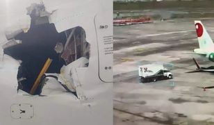 Dramatyczne nagranie z lotniska. Ciężarówka wbiła się w samolot