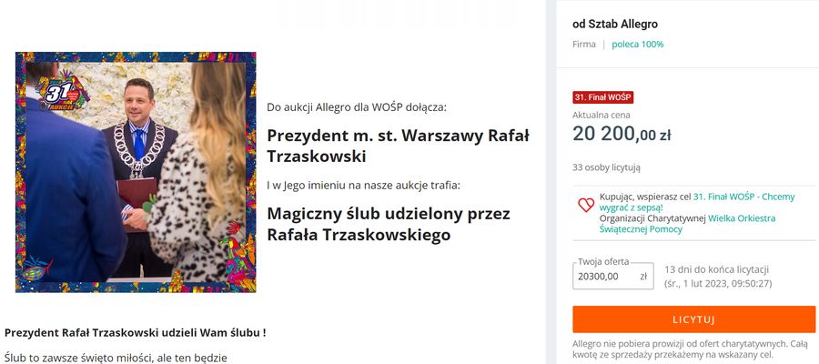 Najciekawsze aukcje WOŚP 2023