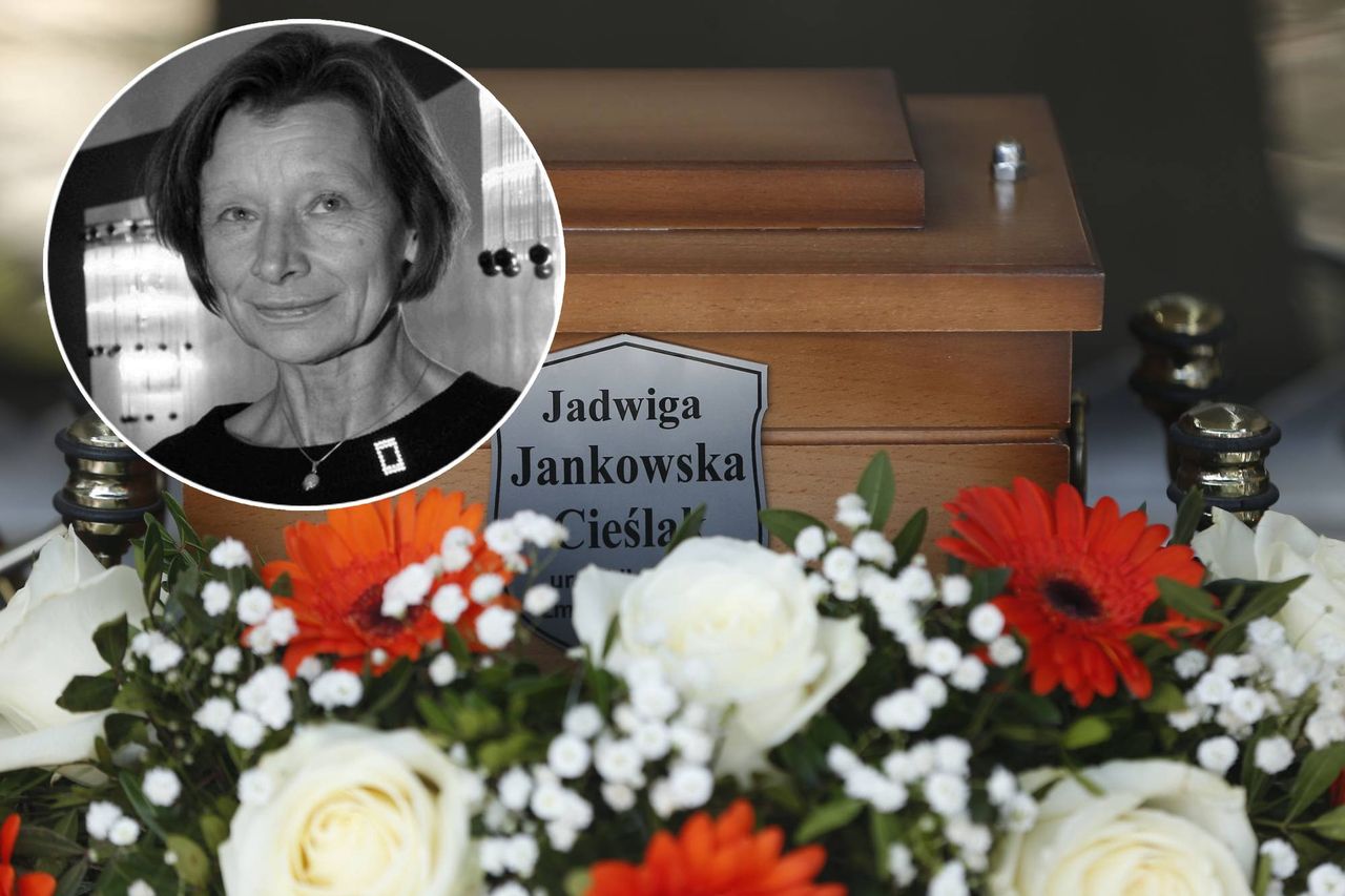 Pogrzeb Jadwigi Jankowskiej-Cieślak. Grób utonął w kwiatach