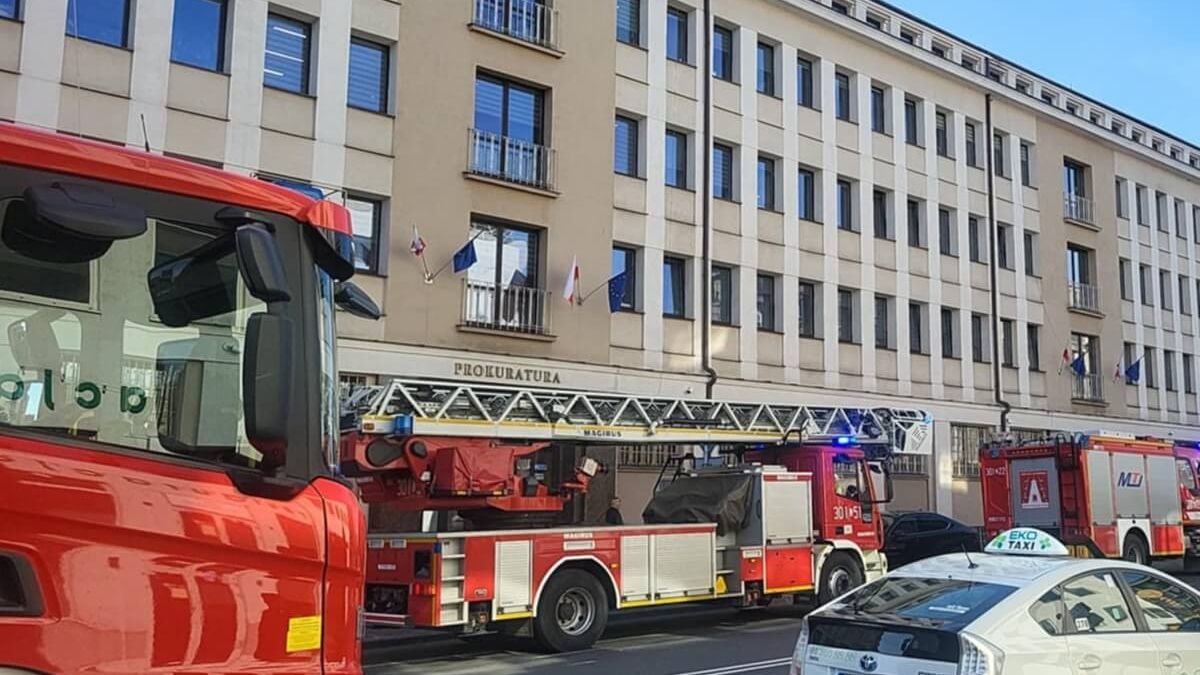 Straż pożarna w Prokuraturze Okręgowej w Lublinie