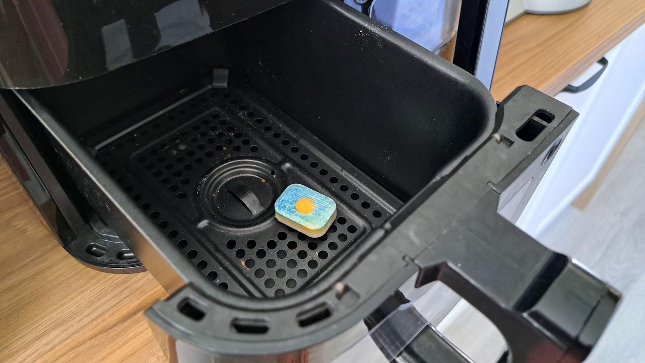 A dishwasher capsule will clean the appliance.