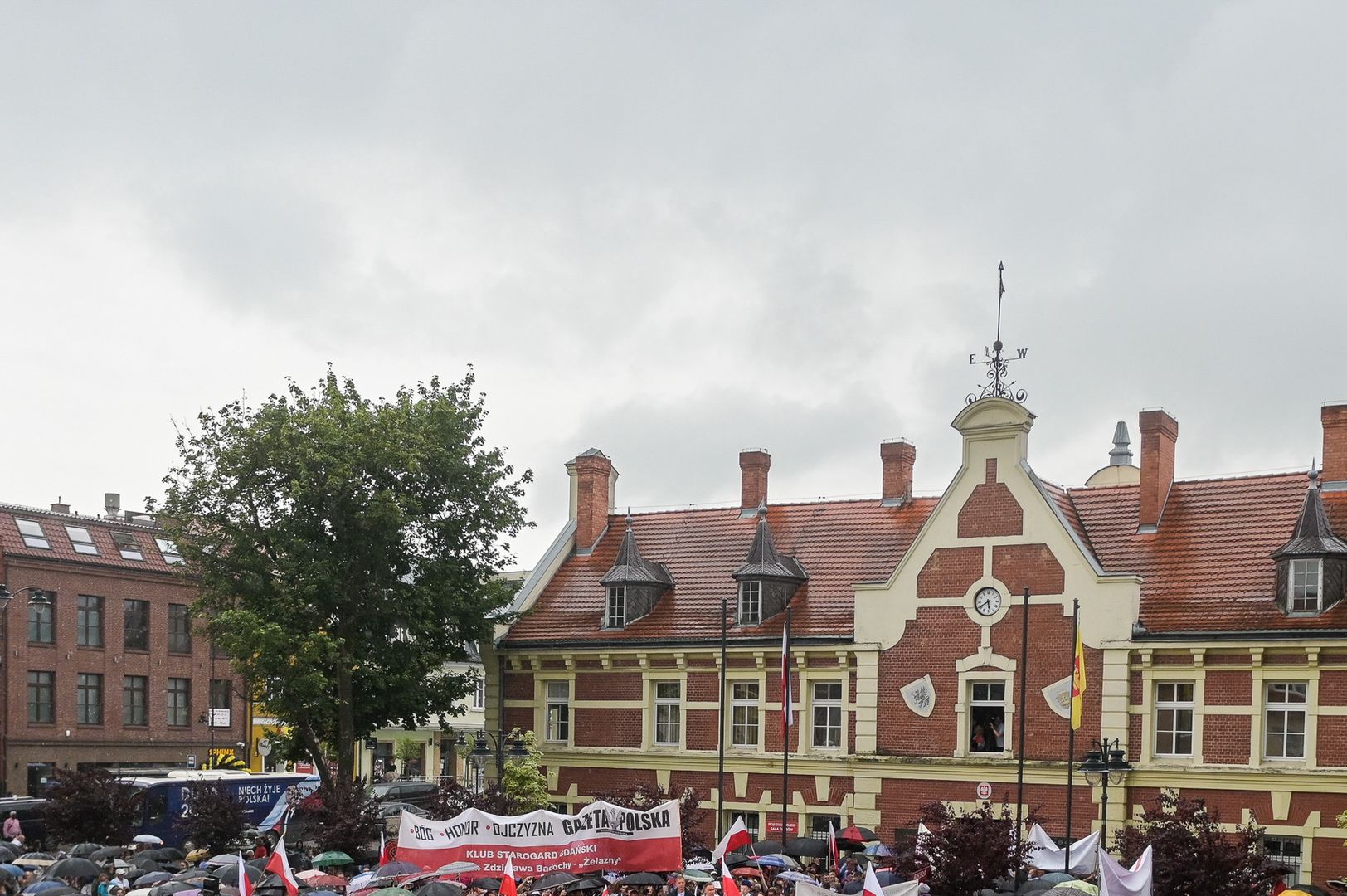 STAROGARD GDANSKI, POLAND - 2020/06/29: Supporters of Andrzej Duda attend the rally.Current president of Poland and presidential candidate in elections Andrzej Duda won the first round of elections with 43, 67 percent of support. In the second round, Duda will face Rafal Trzaskowski who gained 30.34 percent support. The second round of presidential election in Poland is scheduled for July 12. (Photo by Mateusz Slodkowski/SOPA Images/LightRocket via Getty Images)