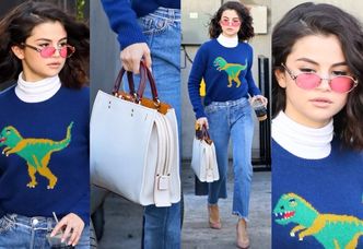 #TRENDY: Selena Gomez w swetrze z dinozaurem