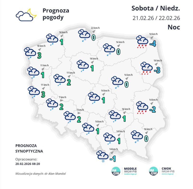 Prognoza pogody na noc z soboty na niedzielę