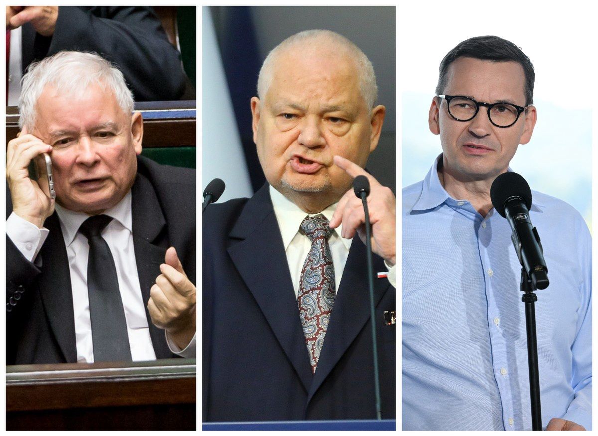 Na zdjęciu od lewej: Jarosław Kaczyński, Adam Glapiński i Mateusz Morawiecki