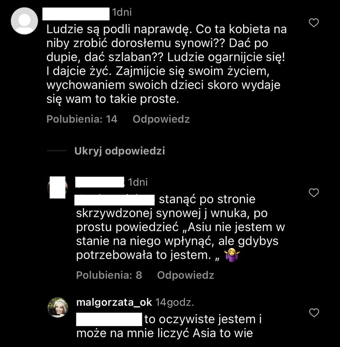 Małgorzata Ostrowska-Królikowska zabrała głos w dyskusji internautów