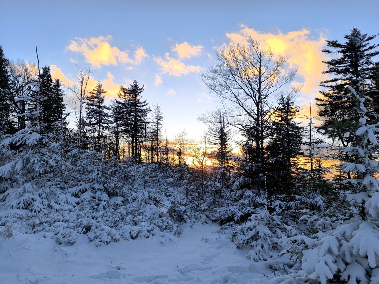 Zachód słońca na Klimczok i Szyndzielnia