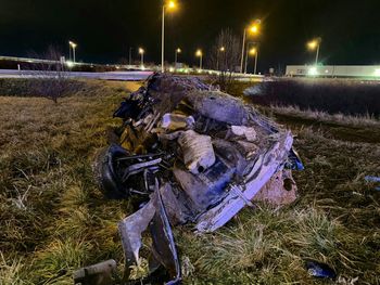 Wrocław: Poważny wypadek przy węźle Lotnisko. Lądował śmigłowiec LPR